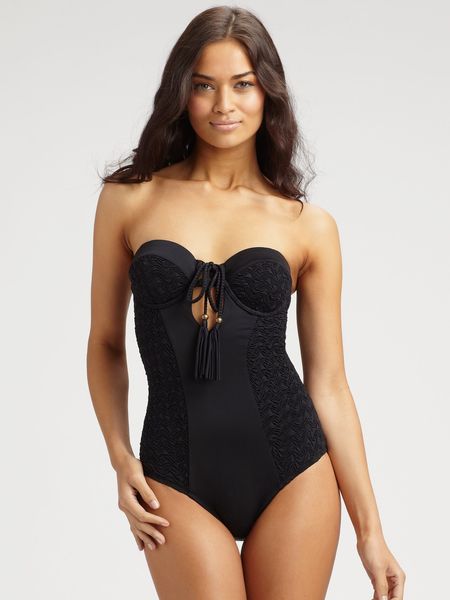 Nanette Lepore Onepiece Tahiti Lover Swimsuit in Black - Lyst