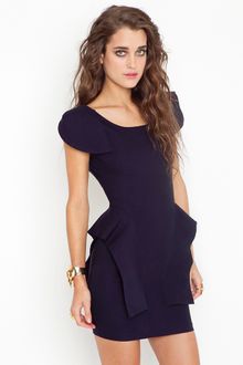 Nasty Gal Victoria Peplum Dress - Navy - Lyst