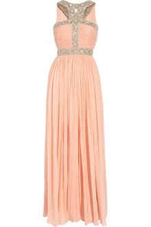 Rachel Gilbert Samara Embellished Silkchiffon Gown - Lyst