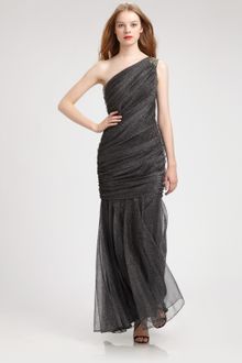 Tadashi Shoji Metallic Tulle Gown - Lyst