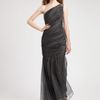 Tadashi Shoji Metallic Tulle Gown in Gray (pewter) - Lyst