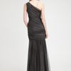 Tadashi Shoji Metallic Tulle Gown in Gray (pewter) - Lyst