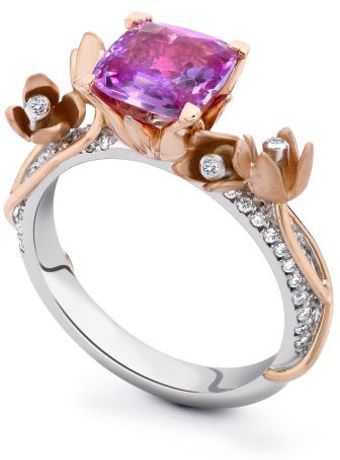 Theo Fennell Pink Sapphire and Diamond Tulip Tryst Ring - Lyst