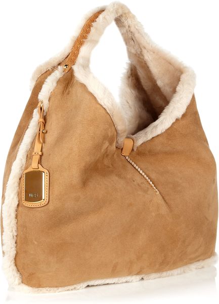 shearling hobo