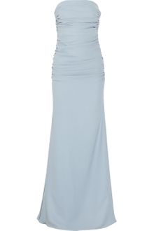 Badgley Mischka Strapless Ruched Crepe Gown - Lyst