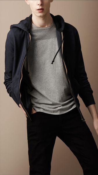 Burberry Zip Front Hooded Jacket - Lyst