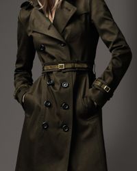 Burberry Suede Trim Trench Coat
