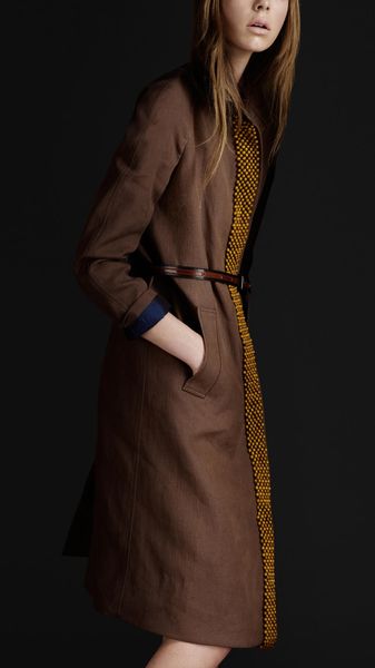  Beaded Linen Trench Coat 