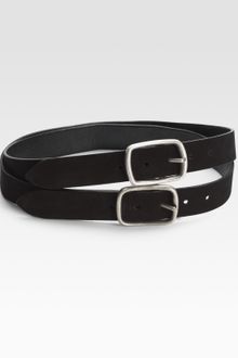 Donna Karan New York Suede Double Buckle Belt - Lyst