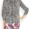 Gucci AnimalPrint Cotton And SilkBlend Blouse in Animal - Lyst