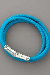 John Hardy Bamboo Wrapped Leather Bracelet, Turquoise