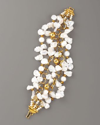 Jose & Maria Barrera Keshi Pearl Twist Bracelet - Lyst