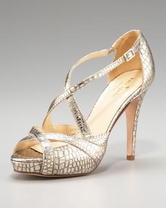 Kate Spade Snake-embossed Strappy Sandal - Lyst