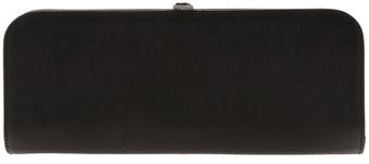  Structured Leather and Gunmetal Clutch 