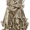 Marchesa Embellished Pleated Silkorganza Dress in Gold (bronze) - Lyst
