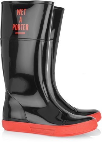 Moschino Cheap & Chic Wet-A-Porter Patent-Rubber Boots - Lyst