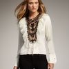 Royal Underground Beadfront Ruffle Blouse in White - Lyst