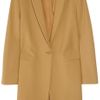 Stella Mccartney Woolblend Hopsack Coat in Brown (tobacco) - Lyst
