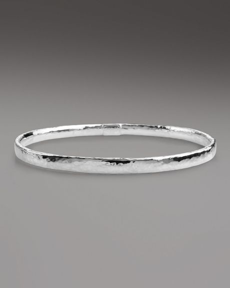 Ippolita Hammered Silver Bangle in Silver (null) - Lyst