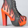 Jeffrey Campbell The Lita Flame Shoe in Red and Black in Black (flame) - Lyst