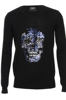 Markus Lupfer Sequin Skull Knit Sweater - Lyst