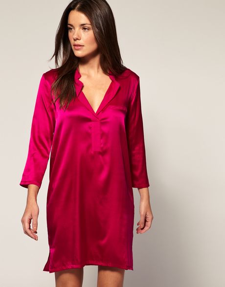 Princesse Tam Tam Silk Satin Tunic in Purple (roseshocking) - Lyst