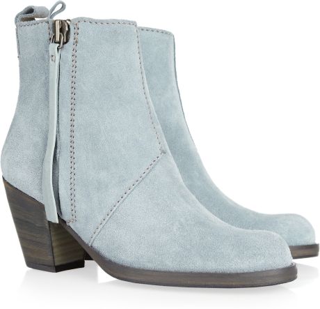 Acne Pistol Suede Ankle Boots in Blue - Lyst