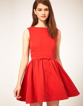 ASOS Collection Asos Skater Dress with Bow Front - Lyst