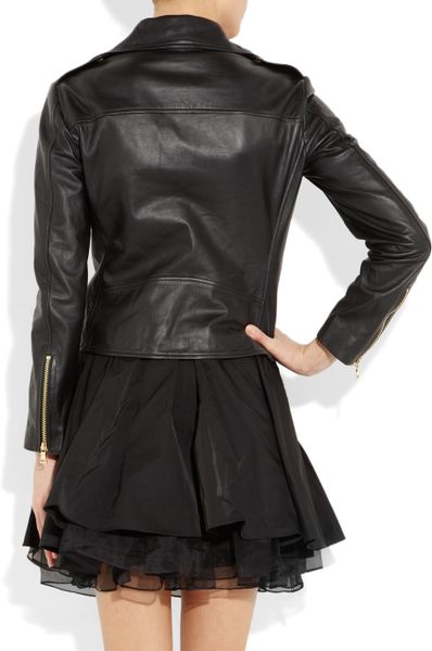 Moschino Cheap & Chic Leather Biker Jacket in Black - Lyst
