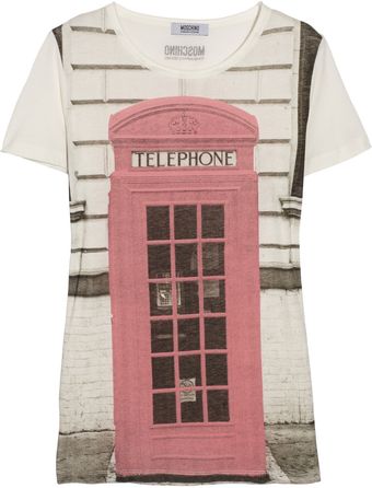 Moschino Cheap & Chic Phone Booth-print Cotton-jersey T-shirt - Lyst