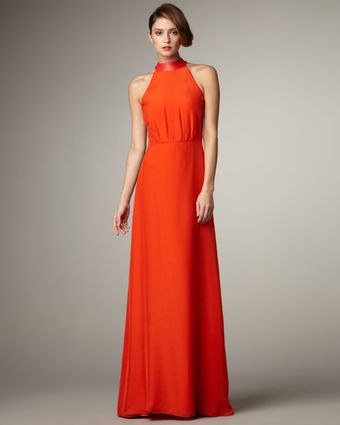  Leather-trim Cut-in Gown 