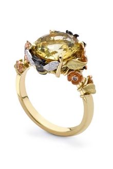 Theo Fennell Yellow & Rose Gold Yellow Beryl Bee Ring - Lyst