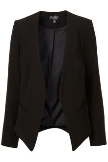 Topshop Crop Back Collarless Blazer - Lyst