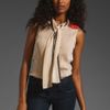 Z Spoke By Zac Posen Polka Dot Chiffon Blouse in Red/beige/blue Combo in Red (red & beige & blue) - Lyst
