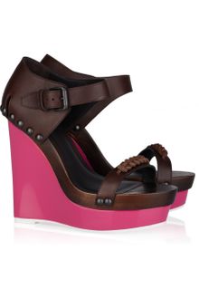 Bottega Veneta Contrast-wedge Leather Sandals - Lyst