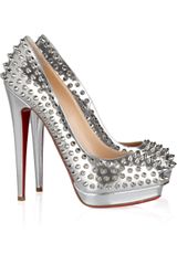Christian Louboutin Spiked Metallic Leather Pumps