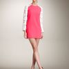 Christopher Kane Lacesleeve Dress in Pink - Lyst