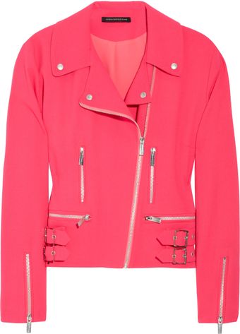  Wool-blend Crepe Biker Jacket 