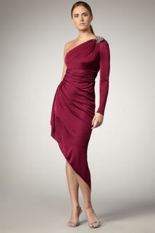 David Meister Asymmetric One-sleeve Dress - Lyst