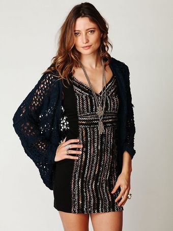 Free People Crochet Bubble Hem Cardi - Lyst