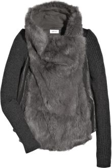 Helmut Lang Asymmetric Rabbit and Nappa-leather Jacket - Lyst