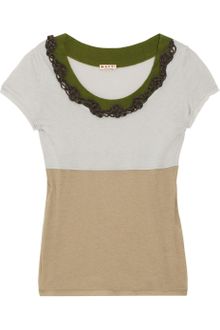 Marni Embellished Contrast Cotton Top - Lyst
