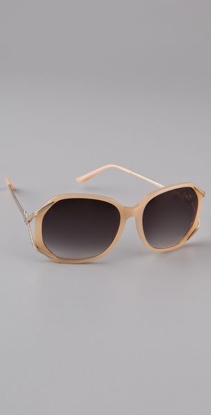 Matthew Williamson Acetate Rounded Sunglasses in Gold - Lyst