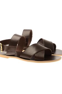 Acne Fibbia Leather Strap Sandals - Lyst