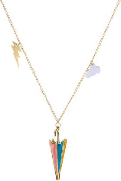 Asos Collection Asos Bad Weather Umbrella Pendant Necklace in Gold ...