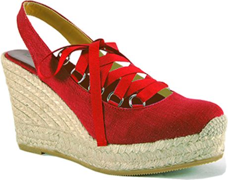 ... Muller Tatou - Red Canvas Closed Slingback Espadrille in Red | Lyst