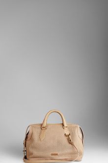 Burberry Medium Perforated Leather Bowling Bag - Lyst