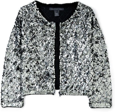 Marc By Marc Jacobs Black Tela Sequin Crop Jacket in Silver (black) - Lyst