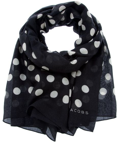 Marc By Marc Jacobs Polka Dot Scarf in Black - Lyst