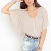 Nasty Gal Ruffled Batwing Blouse in Beige (cream) - Lyst